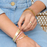 Bracelet jonc Camille à pois plaqué or 14 carats