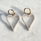 Boucles d'oreilles Love scintillantes en blanc