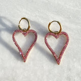 Boucles d'oreilles Love scintillantes en rose